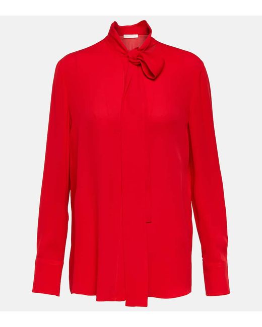 Valentino Bow-detail silk blouse