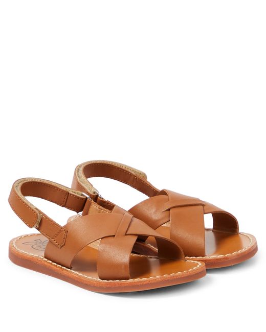 Pom D'Api Plage-Stitch Cross leather sandals