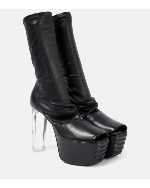 Rick Owens Minimal Grill Stretch 130 leather ankle boots