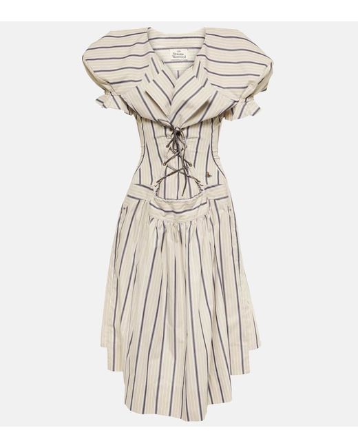 Vivienne Westwood Kate striped cotton midi dress