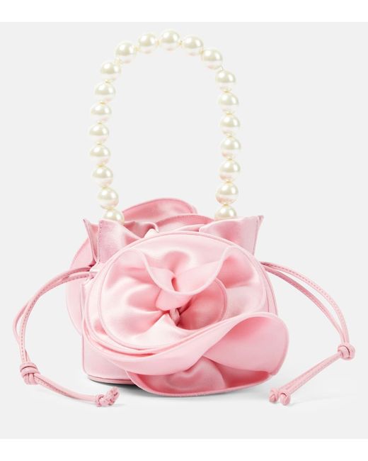 Magda Butrym Magda Small floral-appliqué satin bucket bag