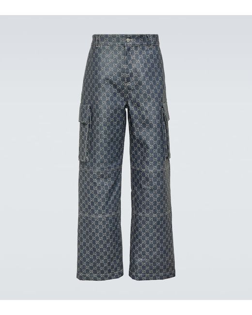 Gucci GG jacquard cargo jeans