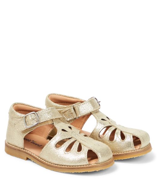 Petit Nord Butterfly metallic leather sandals