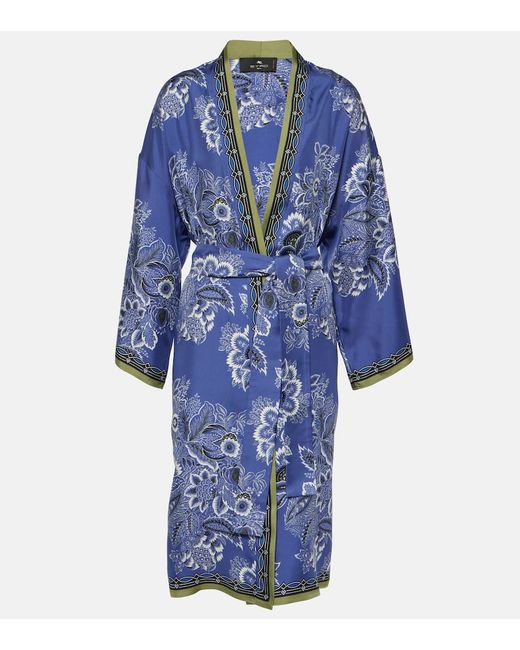 Etro Printed silk twill robe