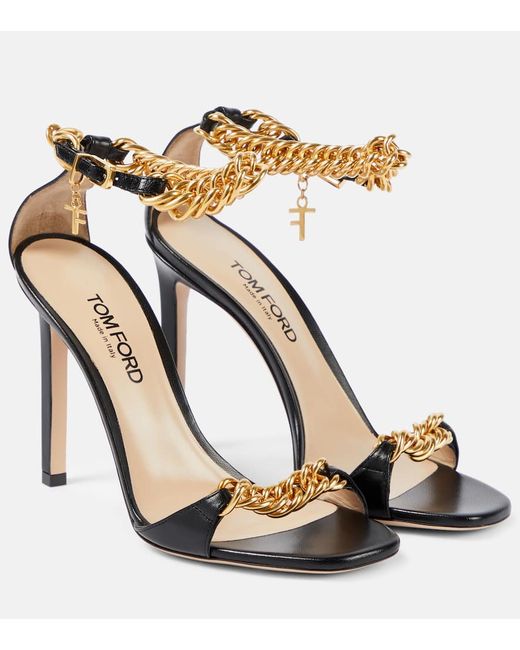 Tom Ford Zenith 105 chain-detail leather sandals