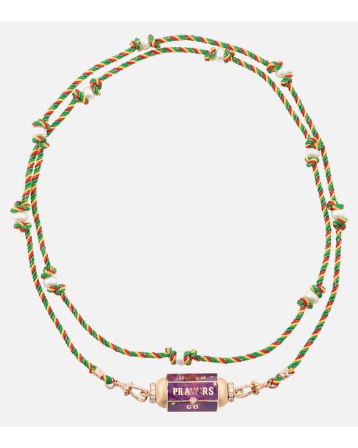 Marie Lichtenberg Blunt Box 18kt gold locket necklace with diamonds and sapphires