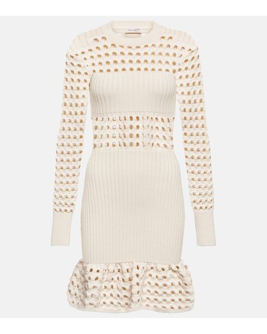 Alexander McQueen Cotton-blend knit minidress