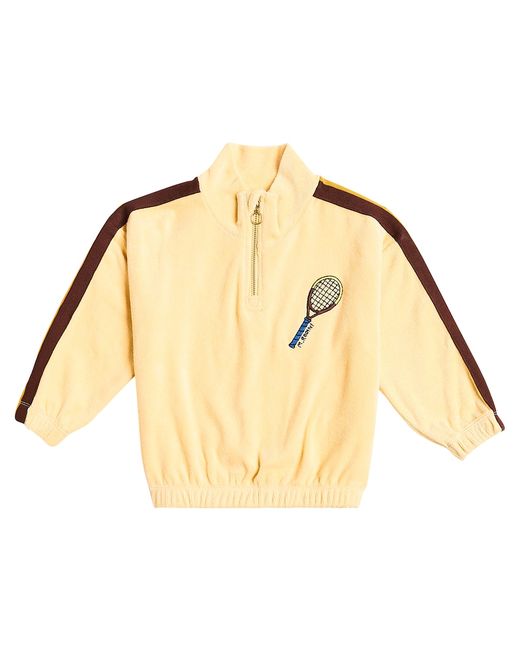 Mini Rodini Tennis cotton terry half-zip sweater