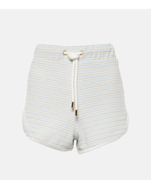 Nina Ricci Terry striped cotton blend shorts