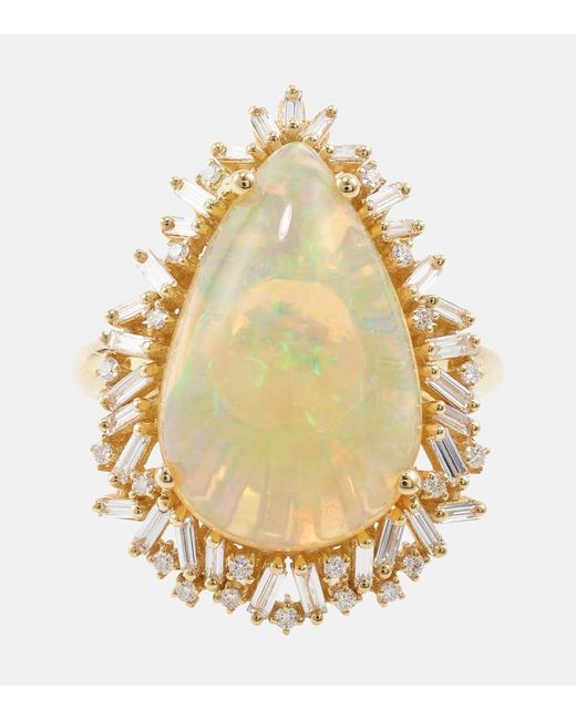 Suzanne Kalan 18kt ring with opal and diamonds