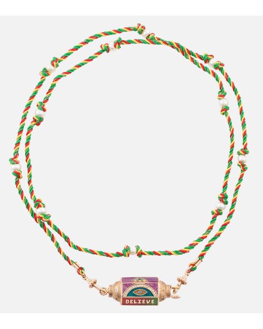 Marie Lichtenberg Believe 18kt rose locket necklace with diamonds and gemstones