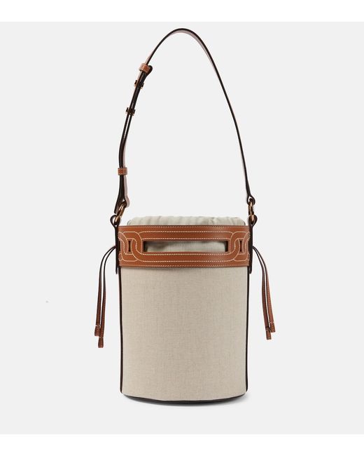Tod's Kate Small canvas and leather bucket bag