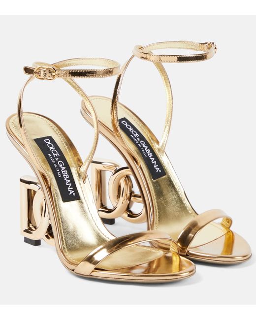Dolce & Gabbana DG mirrored leather sandals