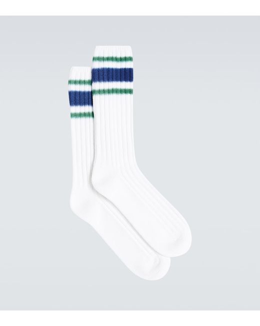 Sacai Striped cotton-blend socks