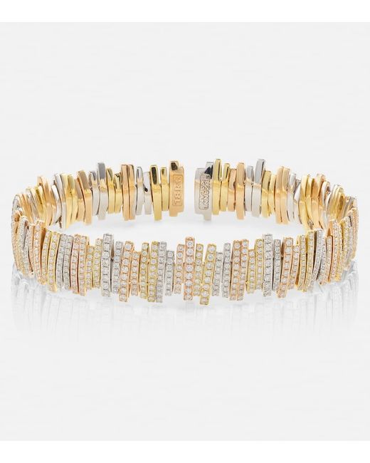 Suzanne Kalan 18kt yellow rose and white gold bracelet with diamonds