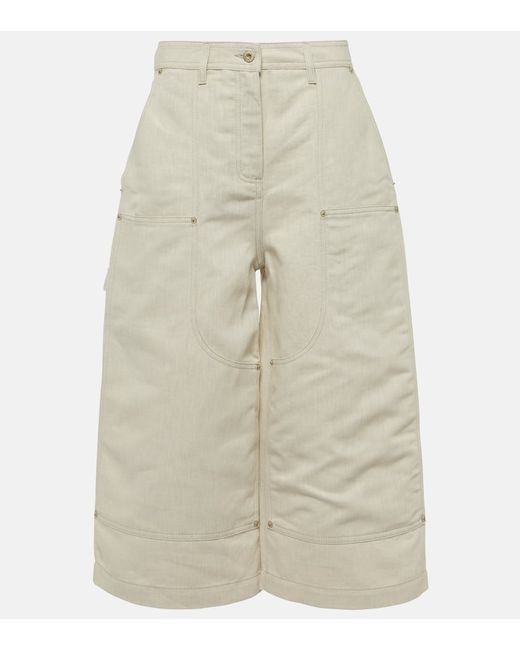 Loewe High-rise cotton and linen culottes