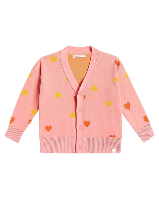 TinyCottons Hearts Stars jacquard cotton cardigan