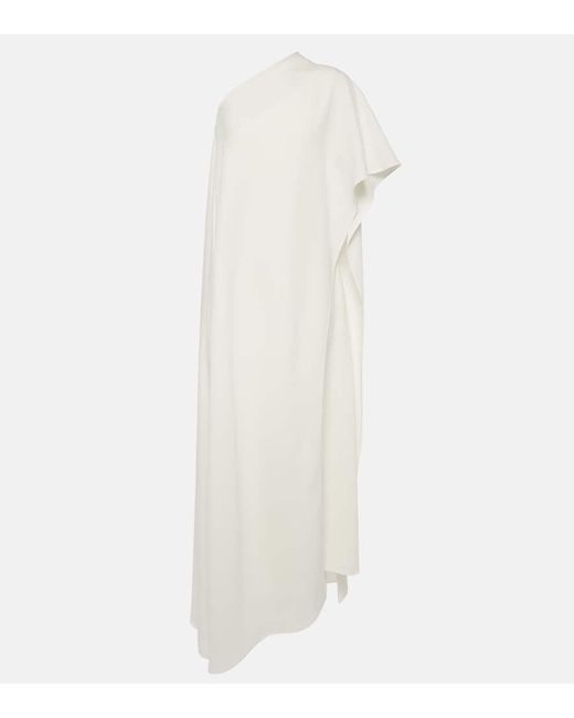 Valentino Caped asymmetric silk midi dress