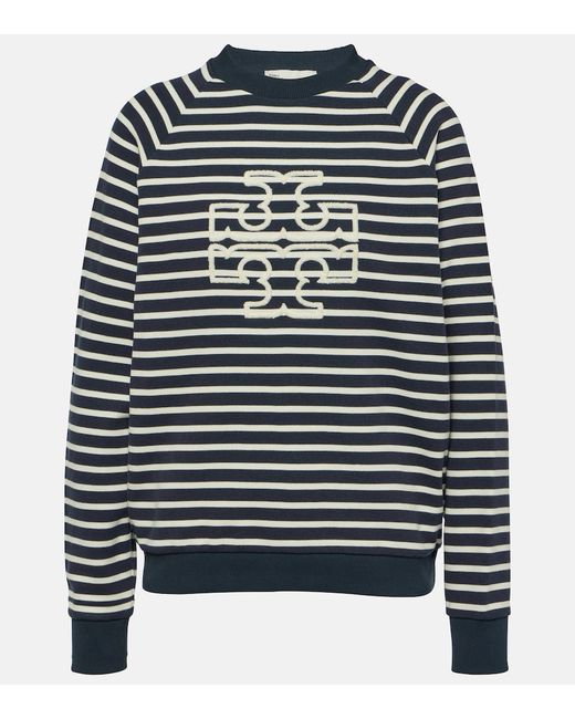 Tory Sport Striped cotton terry sweatshirt