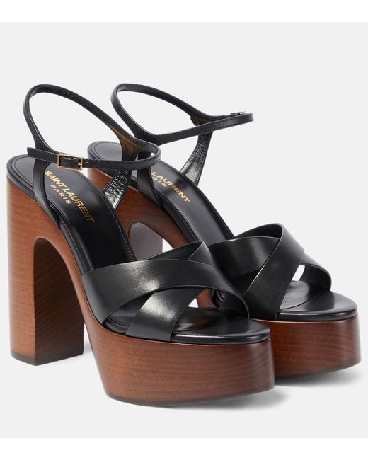 Saint Laurent Bianca 85 leather platform sandals