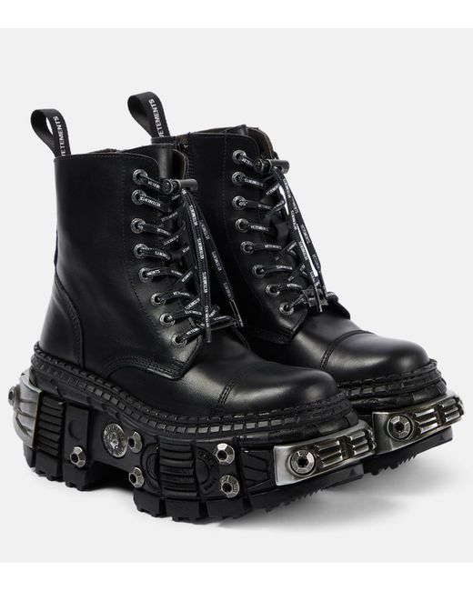Vetements Destroyer leather combat boots