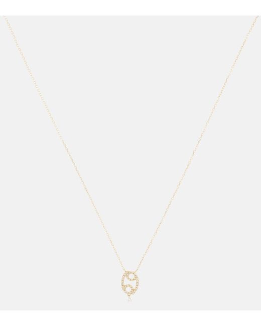 Persée Cancer 18kt gold necklace with diamonds