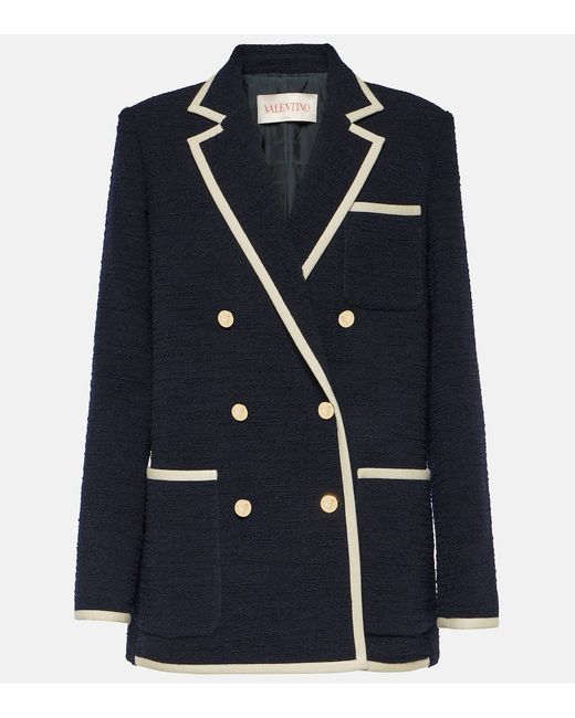 Valentino Double-breasted wool-blend blazer