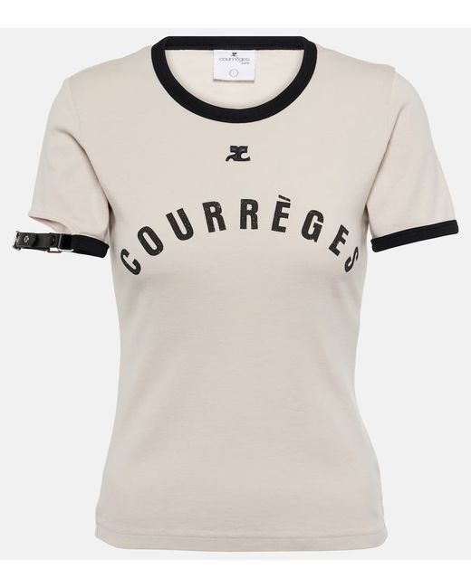 Courrèges Buckle logo cotton jersey T-shirt
