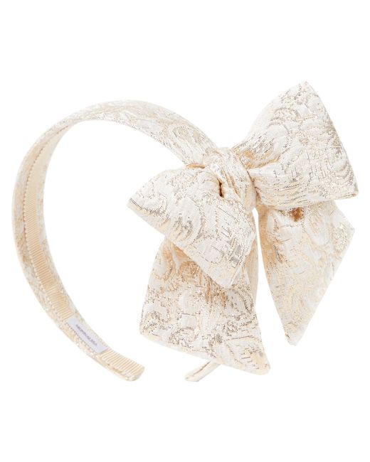 Monnalisa Bow-detail lamé brocade headband