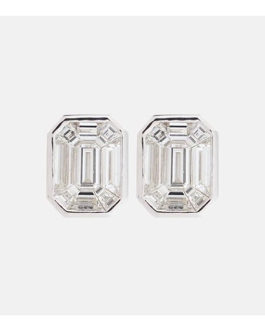 Shay Illusion 18kt white gold earrings with diamonds