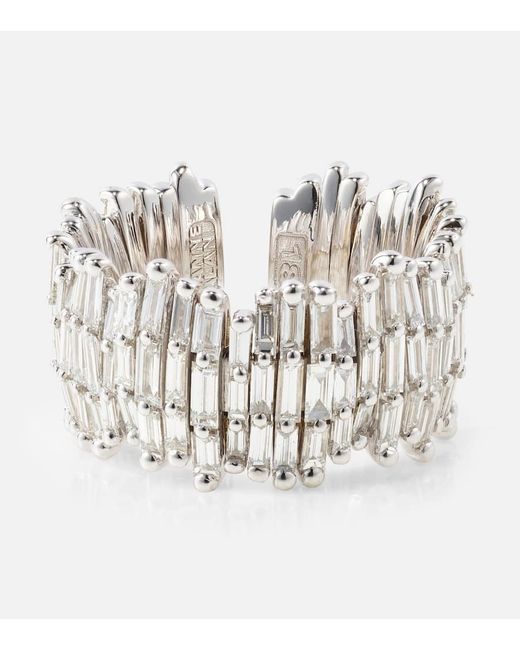 Suzanne Kalan 18kt white ring with diamonds