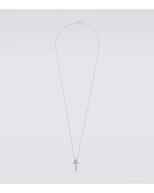 Rick Owens Pentagram sterling necklace