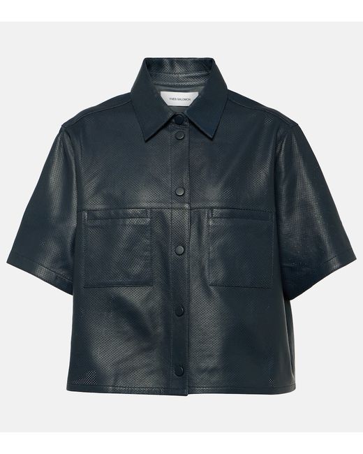 Yves Salomon Oversized leather shirt