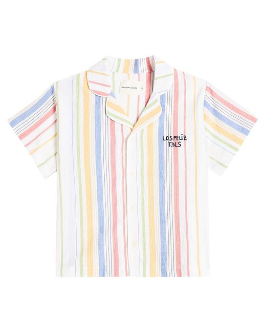 The New Society Torrance striped cotton bowling shirt