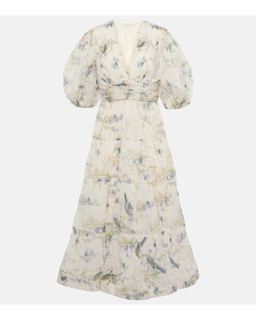 Zimmermann Printed pleated midi dress