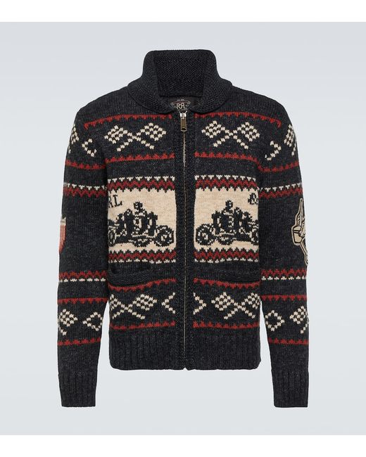 Rrl Cotton and wool zip-up cardigan