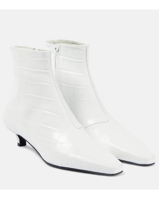 Totême The Croco Slim leather ankle boots