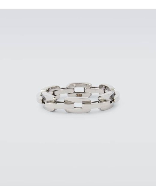 Shay Mini Deco Link 18kt white gold ring