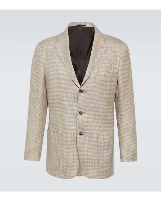 Kiton Cashmere wool silk and linen blazer