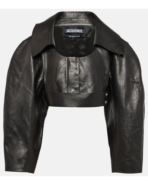 Jacquemus La Veste Obra cropped leather jacket