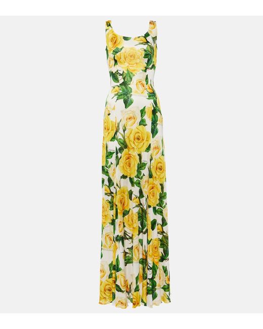 Dolce & Gabbana Floral pleated maxi dress