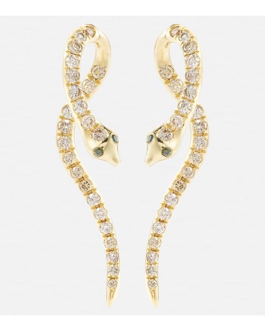 Ileana Makri Boa 18kt earrings with diamonds
