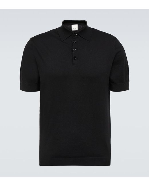 Allude Cotton silk and cashmere polo shirt