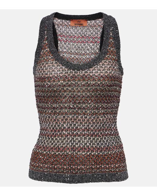 Missoni Striped sequined tank top