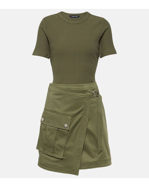 Veronica Beard Asymmetric cotton-blend miniskirt