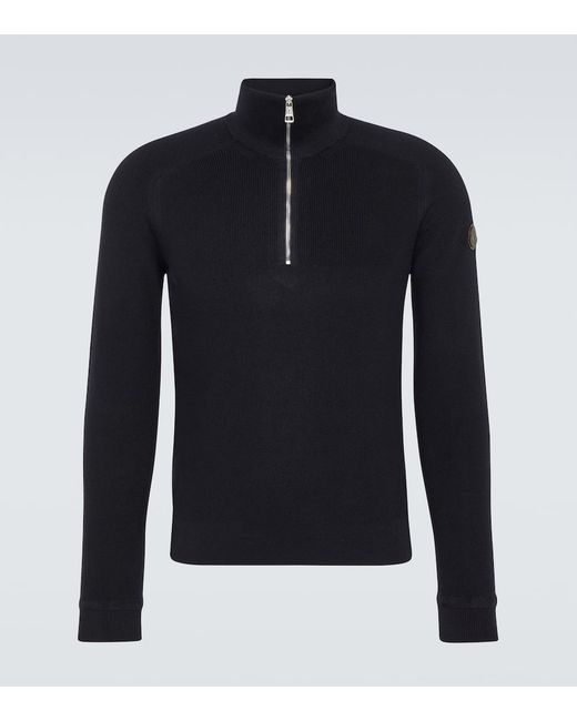 Moncler Cotton and cashmere half-zip sweater