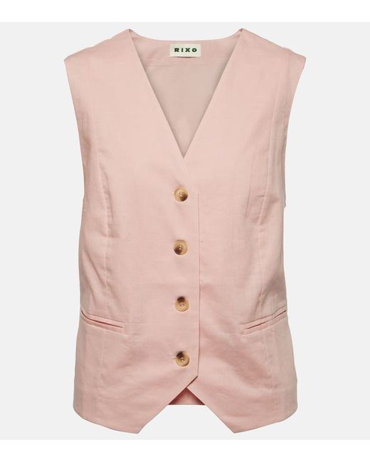 rixo Norah linen and cotton vest