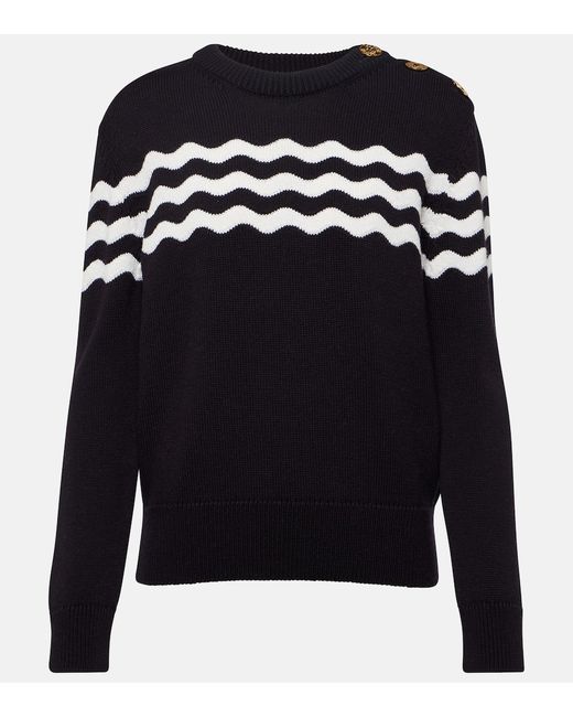 Patou Striped cotton and wool sweater