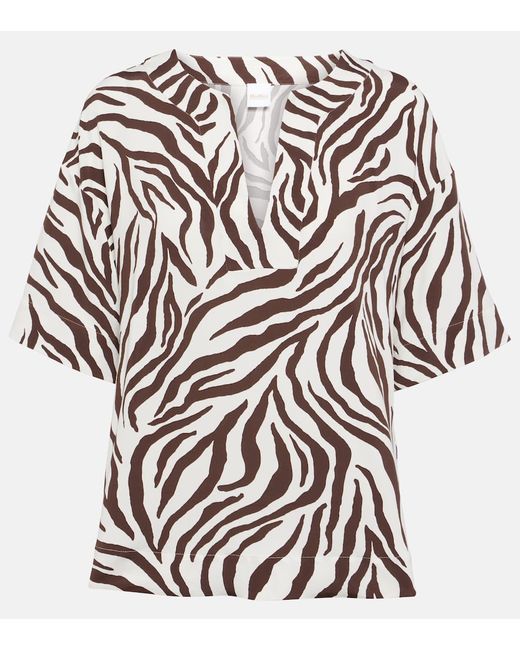 Max Mara Siberia zebra-print jersey top