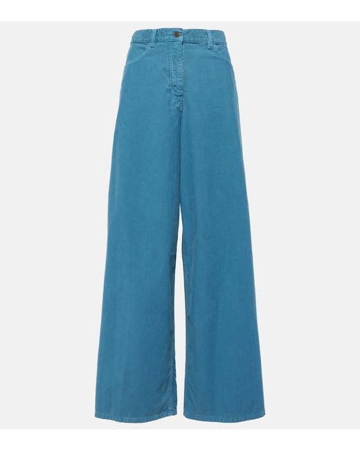 The Row Chan cotton corduroy wide-leg pants